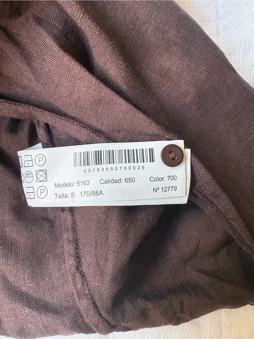 Mossimo Dutti 100% Linen Chocolate Brown Wrap Top Women’s SMALL - Picture 6 of 7